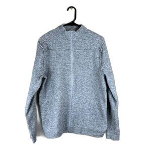 ASOS Mockneck Zip-Up Cozy Sweater Mens M Long Sleeve Grey